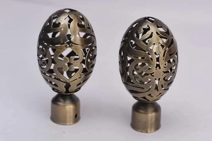 Antique brass egg curtain finial CF-073 Curtain Rods, Brackets & Decorations — Deco Blossom Kenya