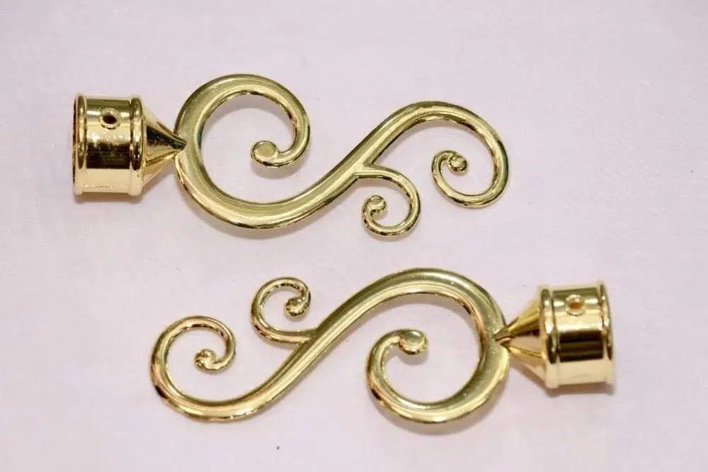 Gold S-scroll curtain finial CF-023 Curtain Rods, Brackets & Decorations — Deco Blossom Kenya