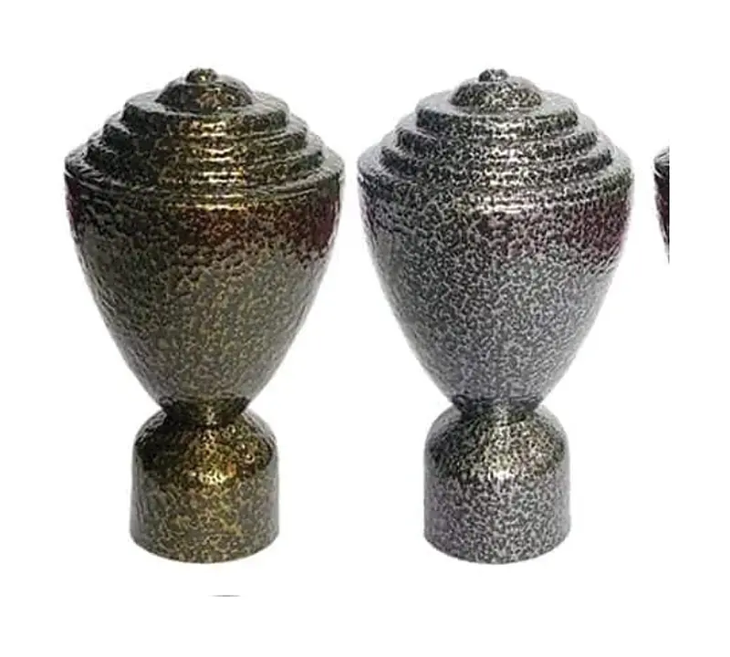 Curtain-Finial-Crackle Gate Finials & Spear-Tops Metallic — Deco Blossom Kenya