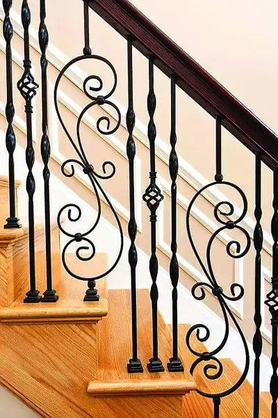SR-01 Staircase Railings Wrought iron, black / gold accent — Deco Blossom Kenya