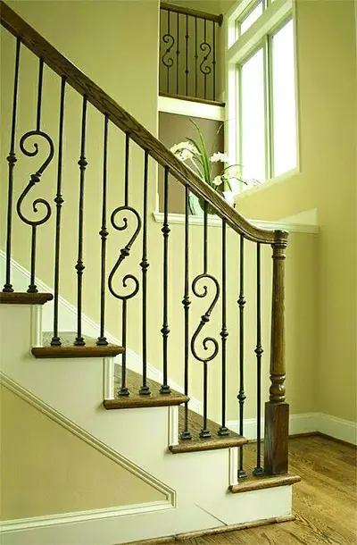 SR-04 Staircase Railings Wrought iron, black / gold accent — Deco Blossom Kenya