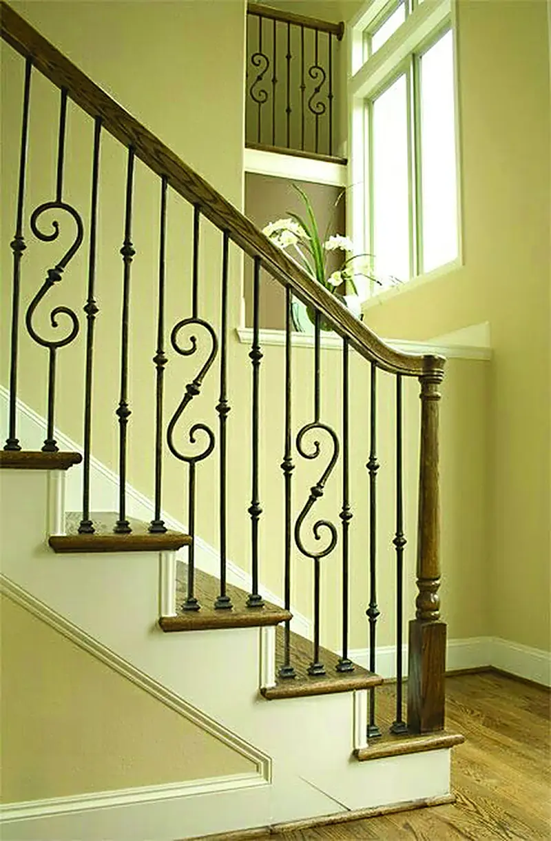 SR-04 Staircase Railings Wrought iron, black / gold accent — Deco Blossom Kenya