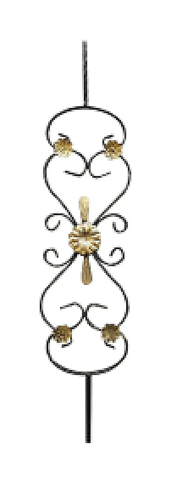 12301-2 Wrought-Iron Panels & Balusters Wrought iron, black / gold accent — Deco Blossom Kenya