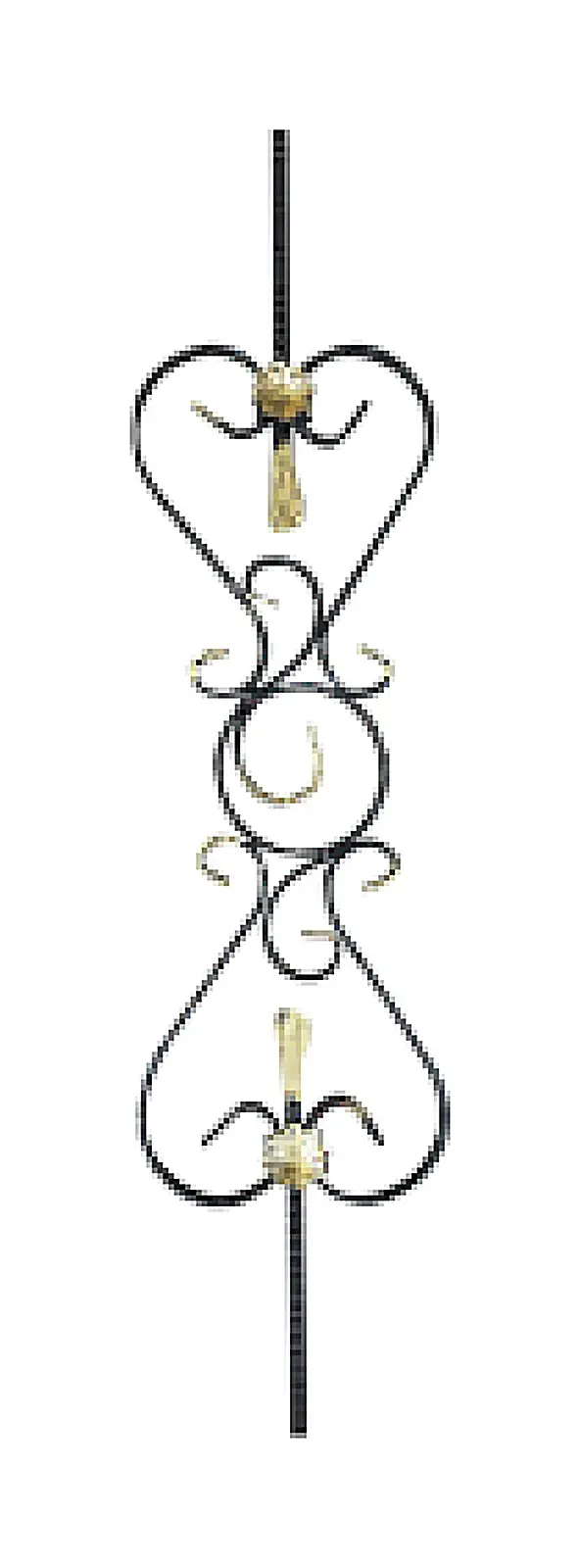 12302-2 Wrought-Iron Panels & Balusters Wrought iron, black / gold accent — Deco Blossom Kenya
