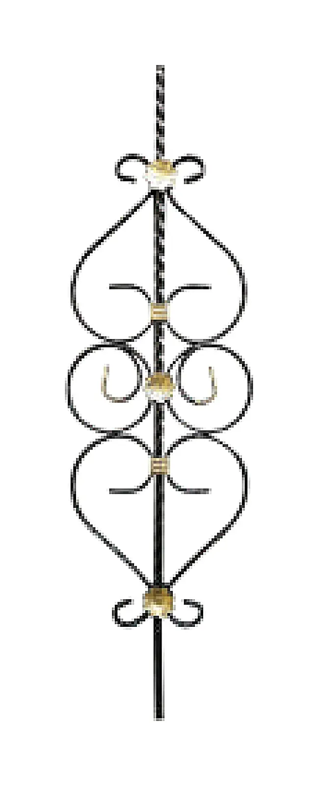 12303 Wrought-Iron Panels & Balusters Wrought iron, black / gold accent — Deco Blossom Kenya