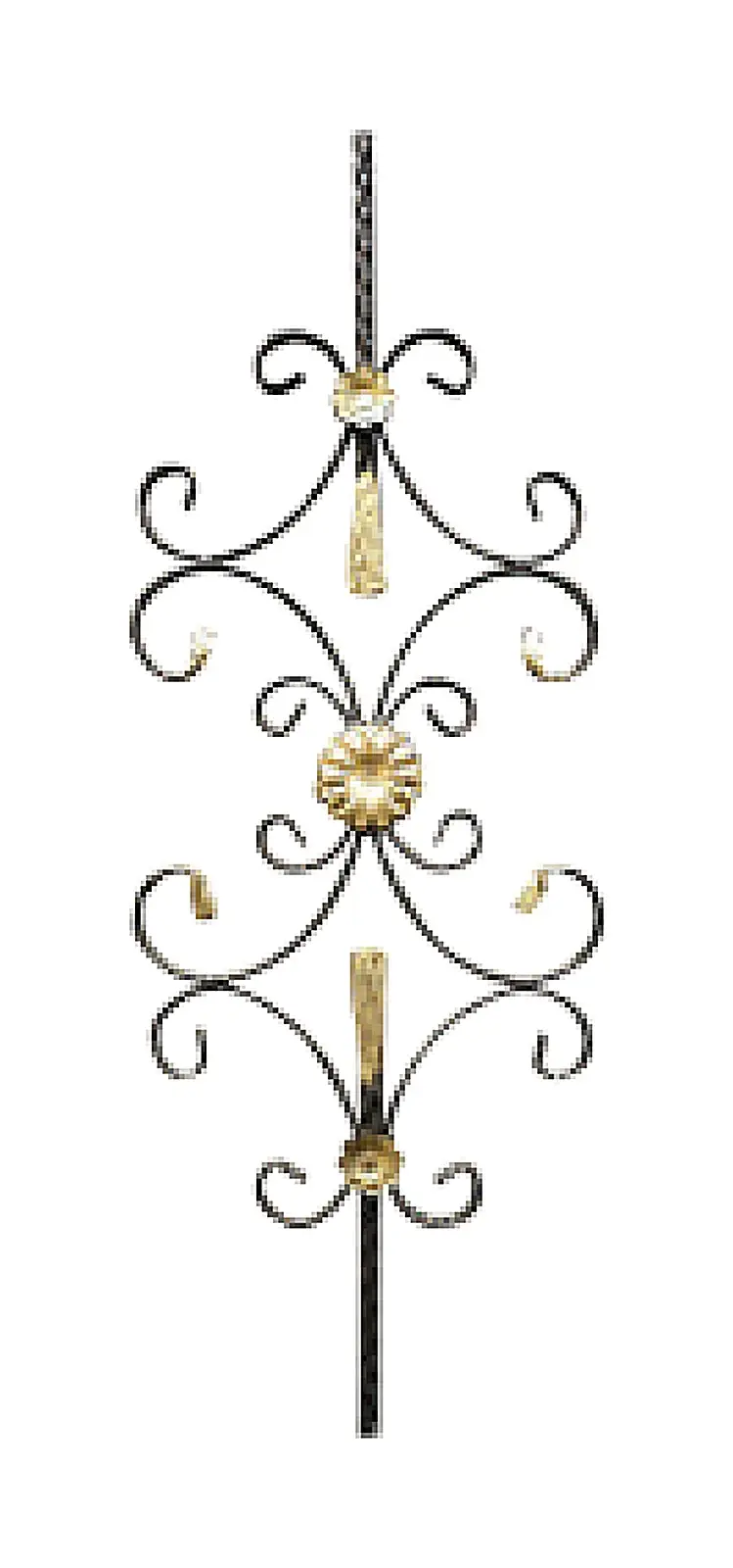 12412-2 Wrought-Iron Panels & Balusters Wrought iron, black / gold accent — Deco Blossom Kenya