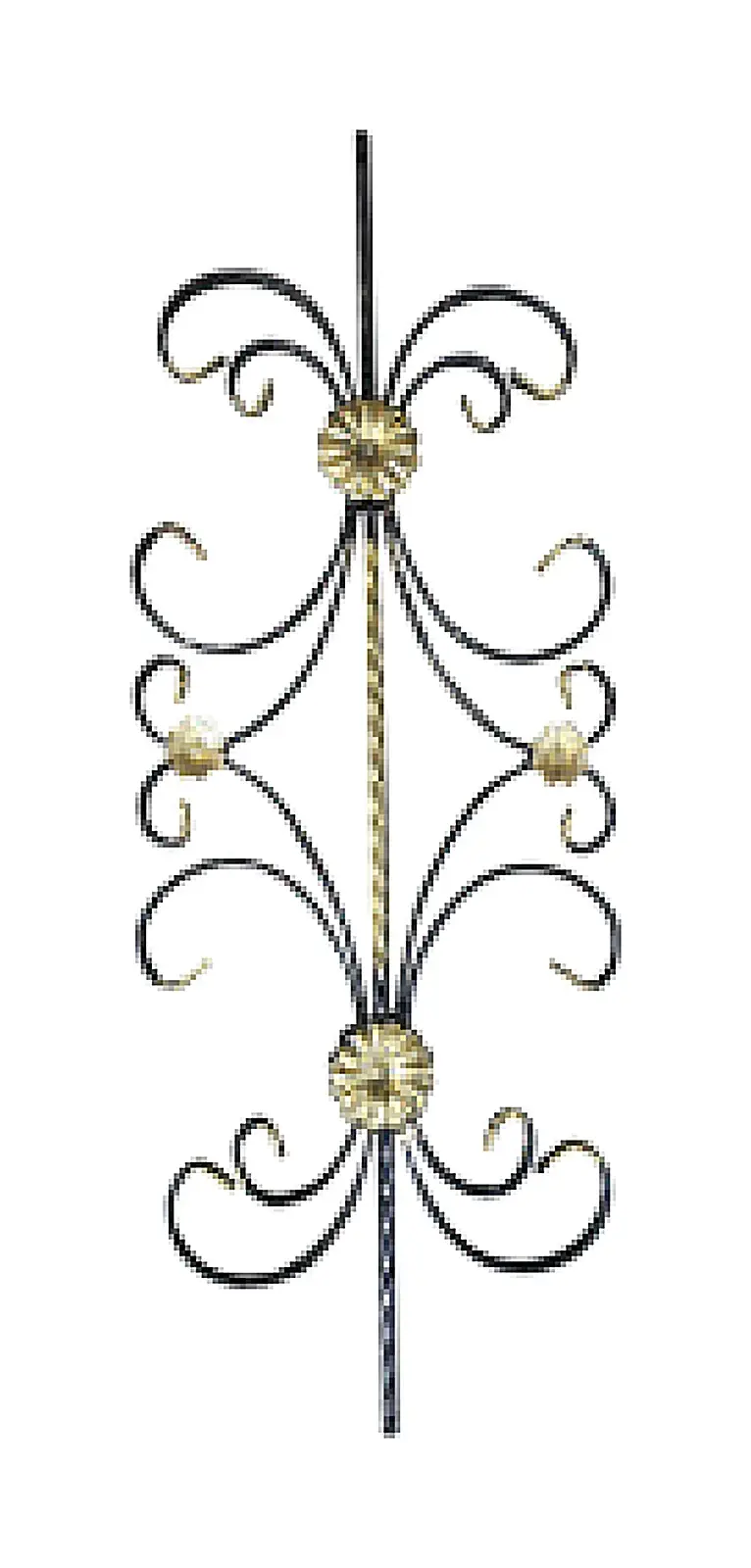 12415 Wrought-Iron Panels & Balusters Wrought iron, black / gold accent — Deco Blossom Kenya