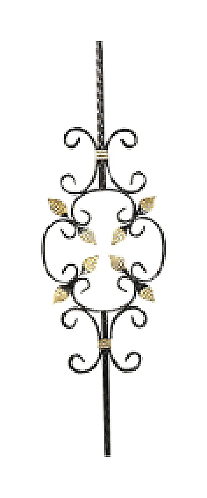12427 Wrought-Iron Panels & Balusters Wrought iron, black / gold accent — Deco Blossom Kenya