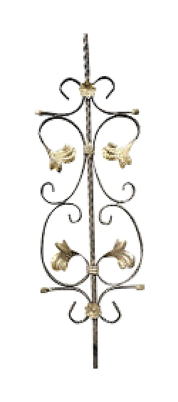 12430 Wrought-Iron Panels & Balusters Wrought iron, black / gold accent — Deco Blossom Kenya