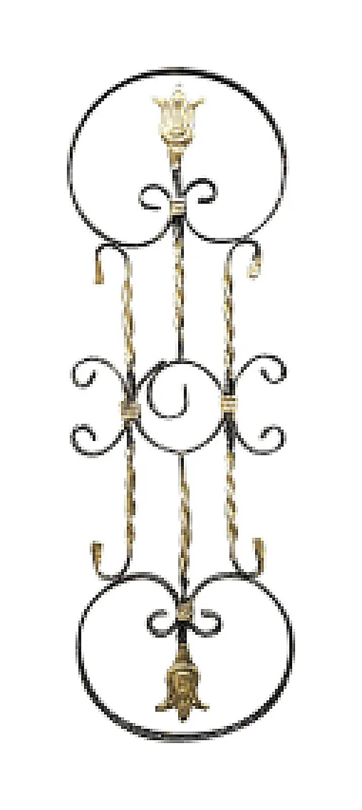 12434 Wrought-Iron Panels & Balusters Wrought iron, black / gold accent — Deco Blossom Kenya