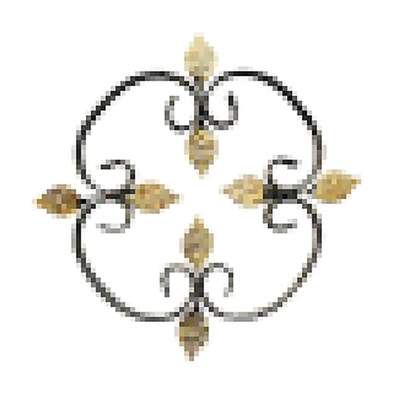 126101 Wrought-Iron Panels & Balusters Wrought iron, black / gold accent — Deco Blossom Kenya