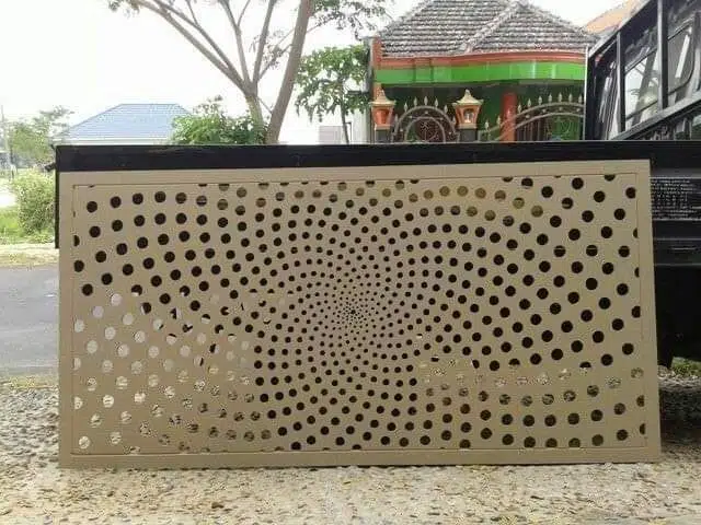 Beige vortex laser-cut panel IP-039 Wrought-Iron Panels & Balusters — Deco Blossom Kenya