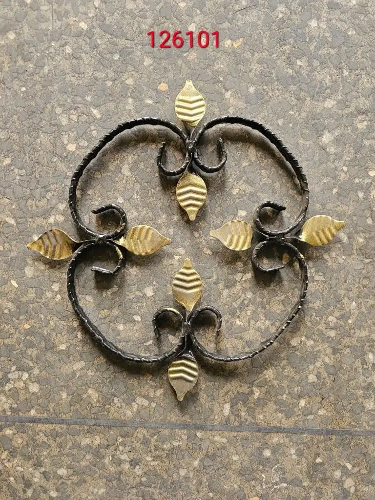 Gold-leaf scroll panel insert IP-078 Wrought-Iron Panels & Balusters — Deco Blossom Kenya