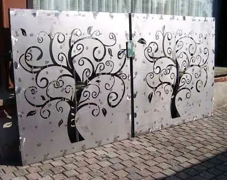 Silver tree-of-life gate panels IP-040 Wrought-Iron Panels & Balusters — Deco Blossom Kenya